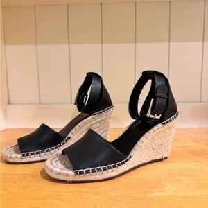 Vince Camuto Black Wedge Sandals